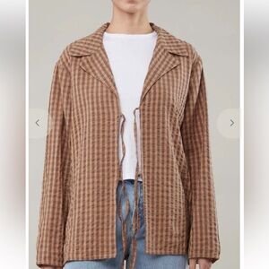 Still Here Ashbury Jacket Pecan Gingham size xs/s